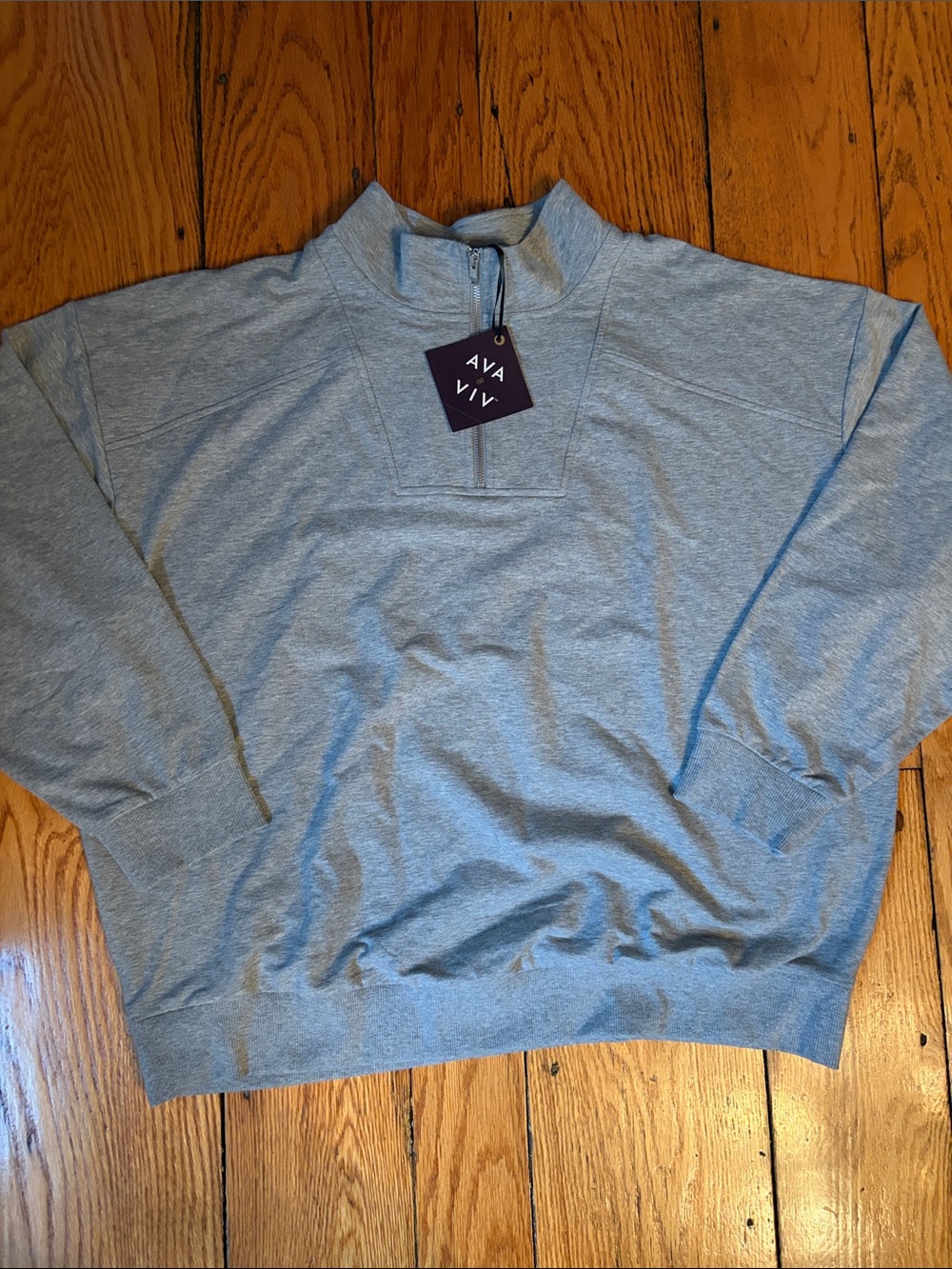 Ava & Viv Light Gray Quarter-Zip